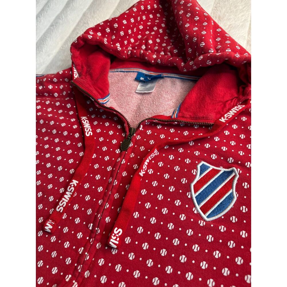 Men's Vintage K-Swiss Red Hoodie - XXLarge